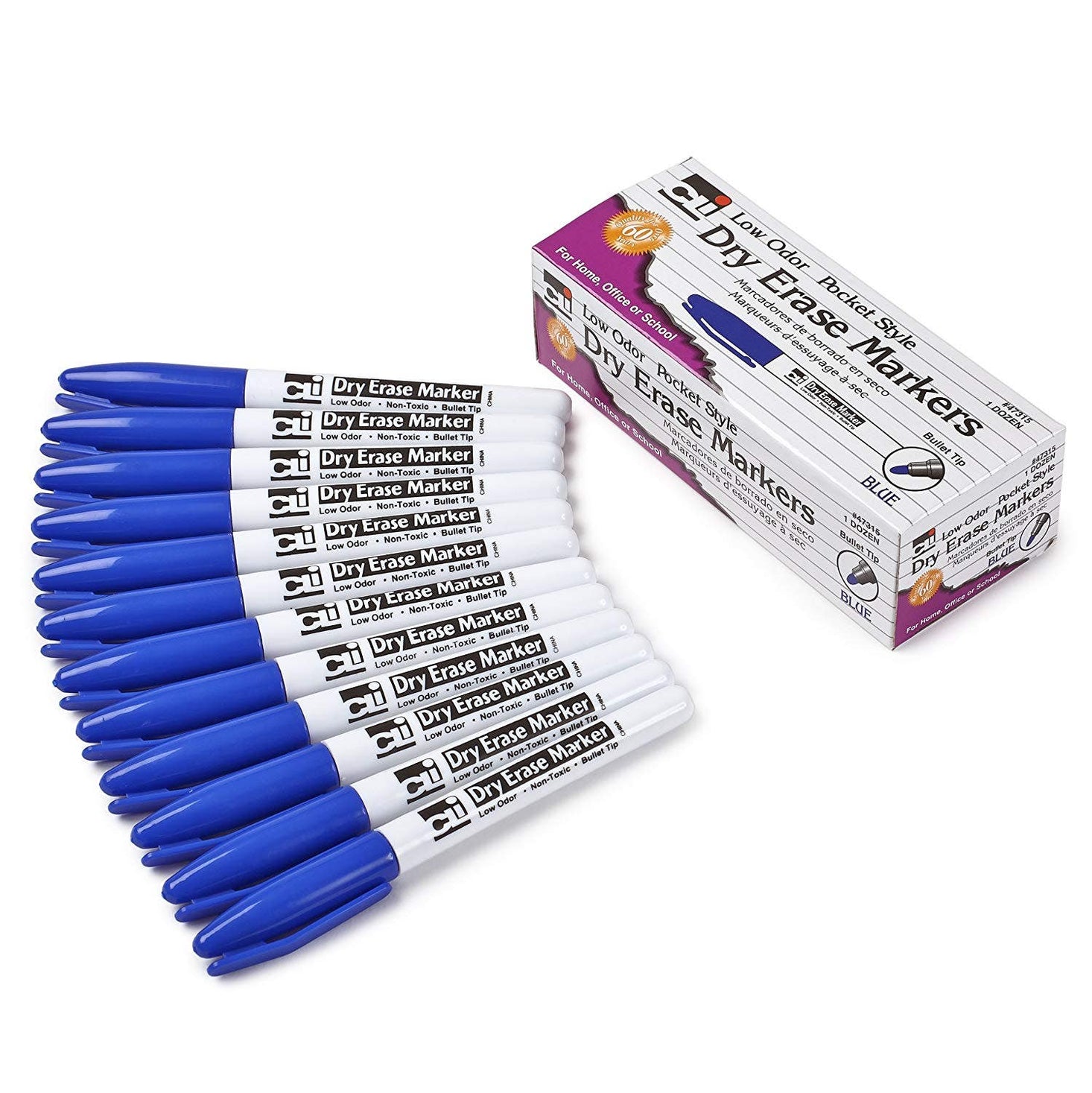 Dry Erase Pocket Style Markers 12pk