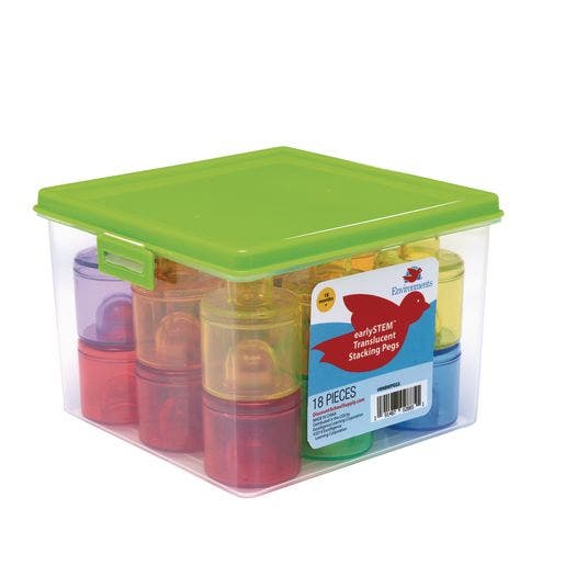 Environments Translucent Stacking Pegs 18 Pcs