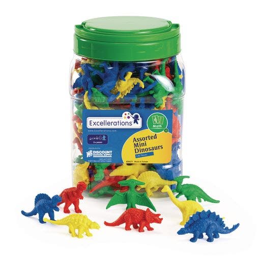 Excellerations Mini Dinosaur Counters 128 pieces in a Jar