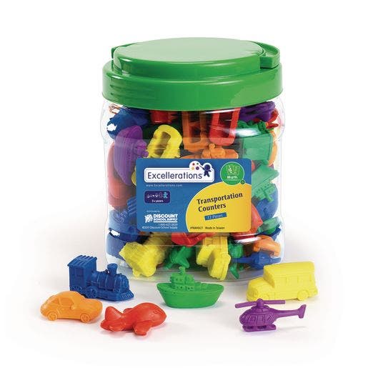 Excellerations Transportation Counters 72 pieces in a Jar