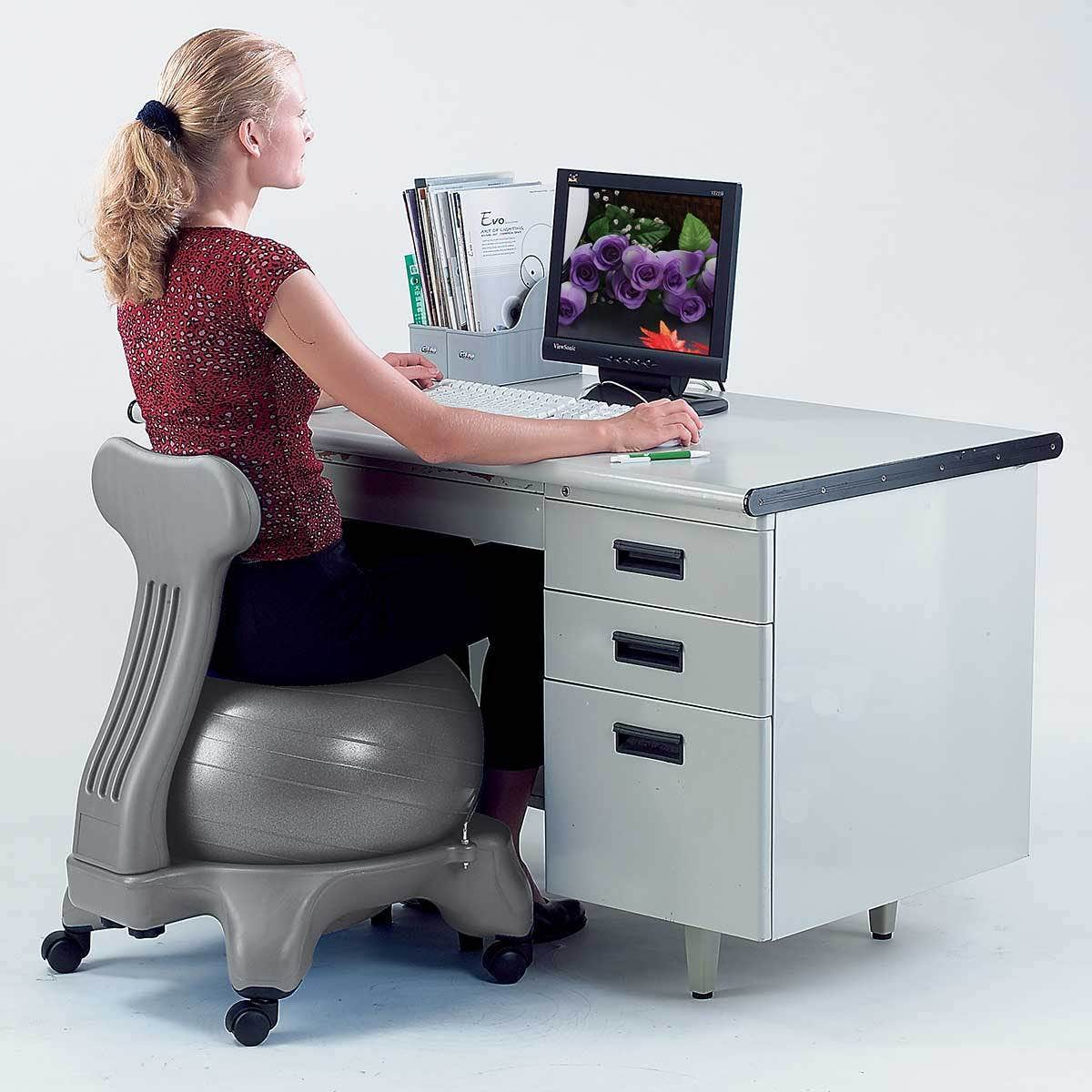 Fit Ball Chair with Back Support 55cm ball