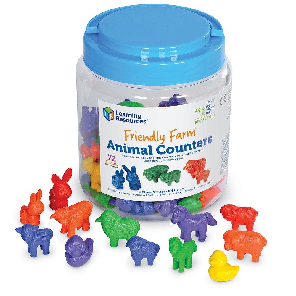 Friendly Farm Animal Counters 72 pc