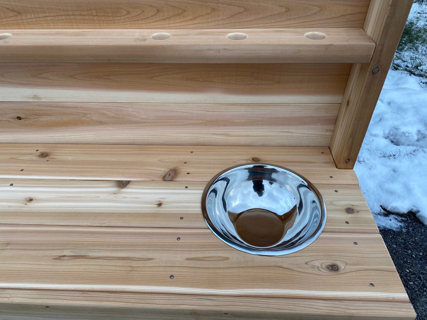 Fullback Outdoor Messy Mud Kitchen With 2 Stainless Sinks by Naturally Inspired Play