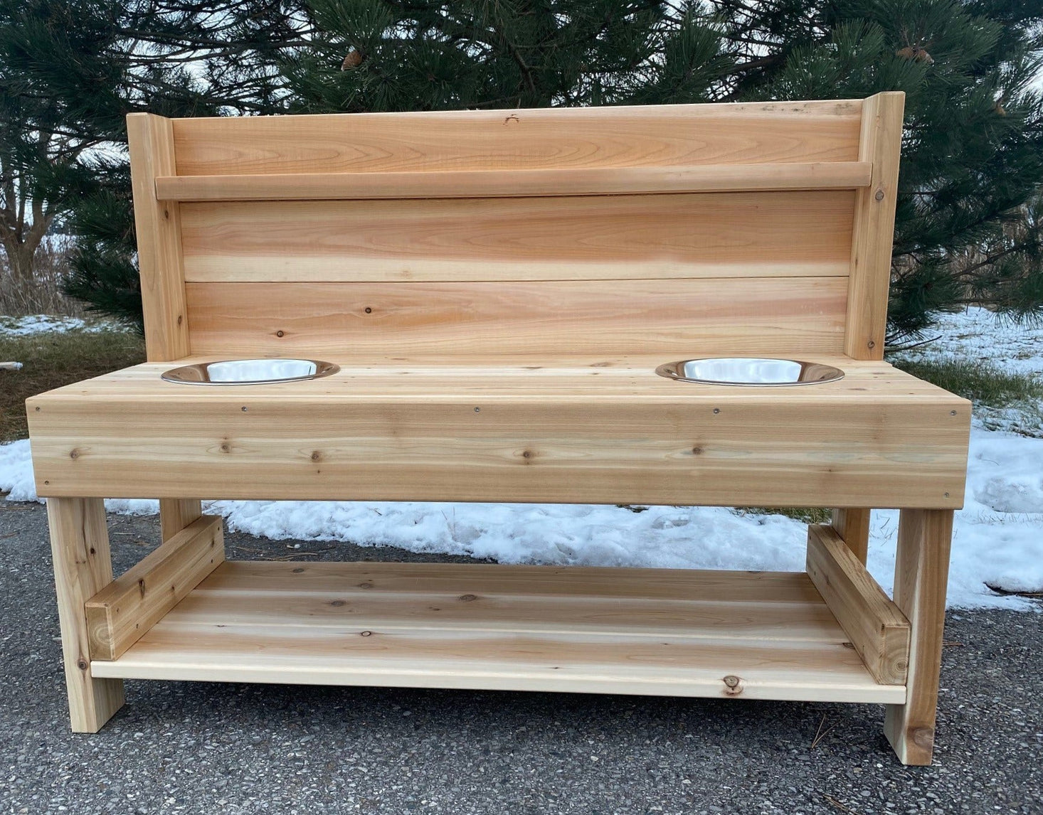 Fullback Outdoor Messy Mud Kitchen With 2 Stainless Sinks by Naturally Inspired Play