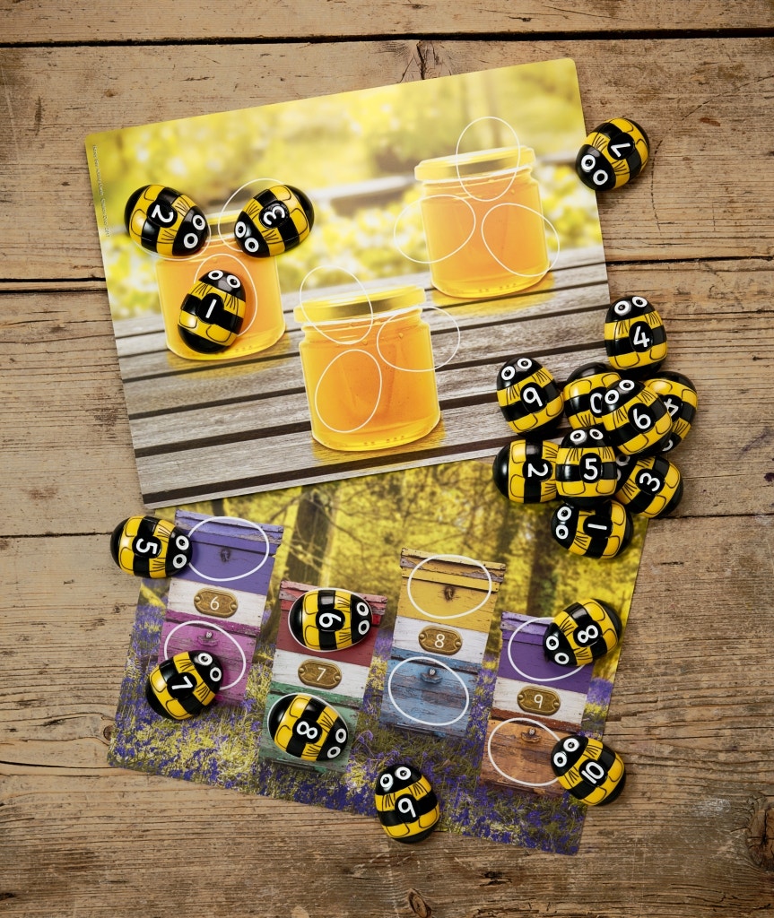 Honey Bee Number Stones