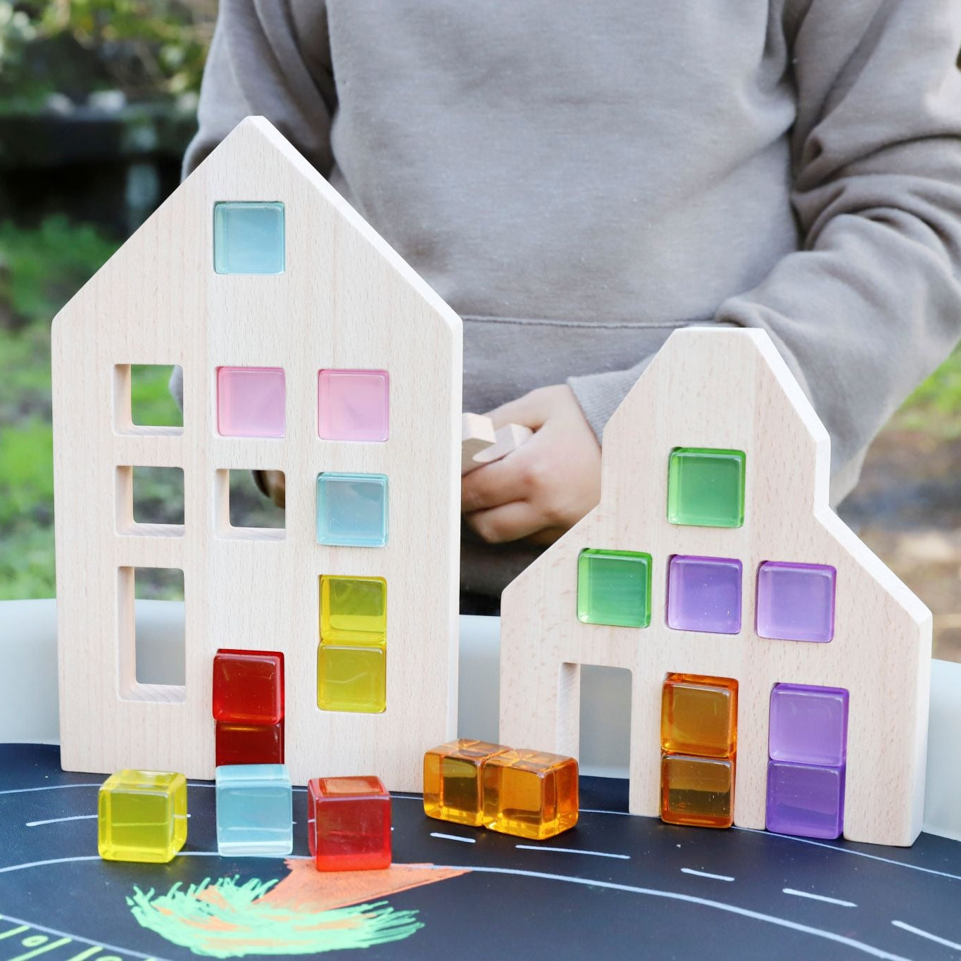 Rainbow Gem Buildings Set of 36