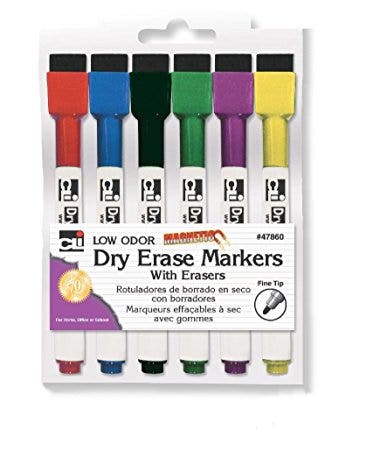 Magnetic Dry Erase Markers with Erasers