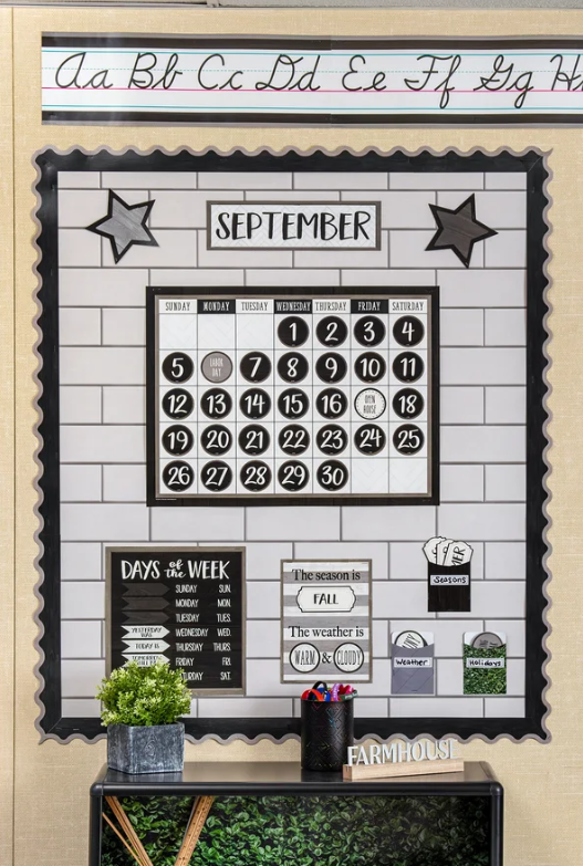 Modern Farmhouse Calendar Bulletin Board