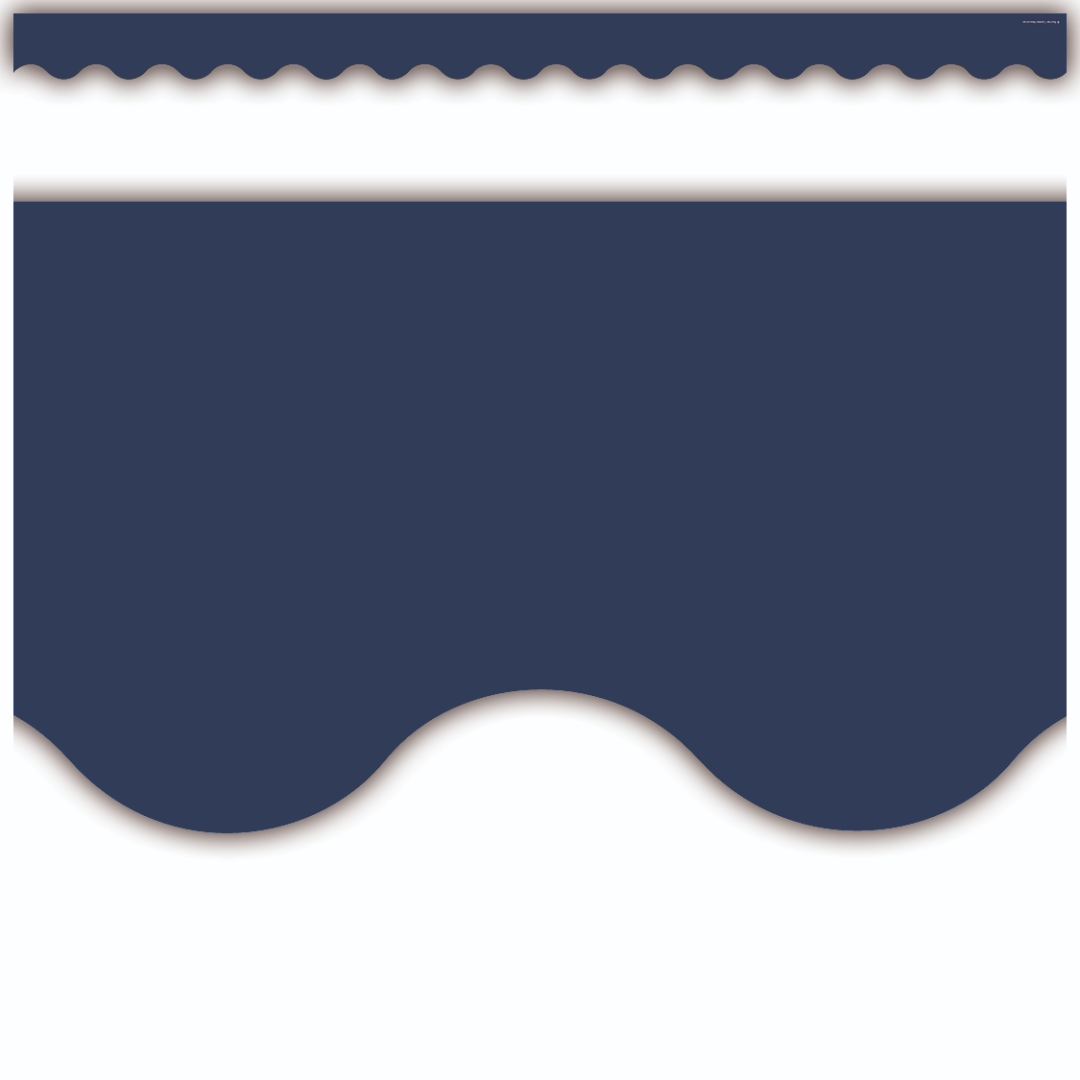 Navy Blue Scalloped Rolled Border Trim