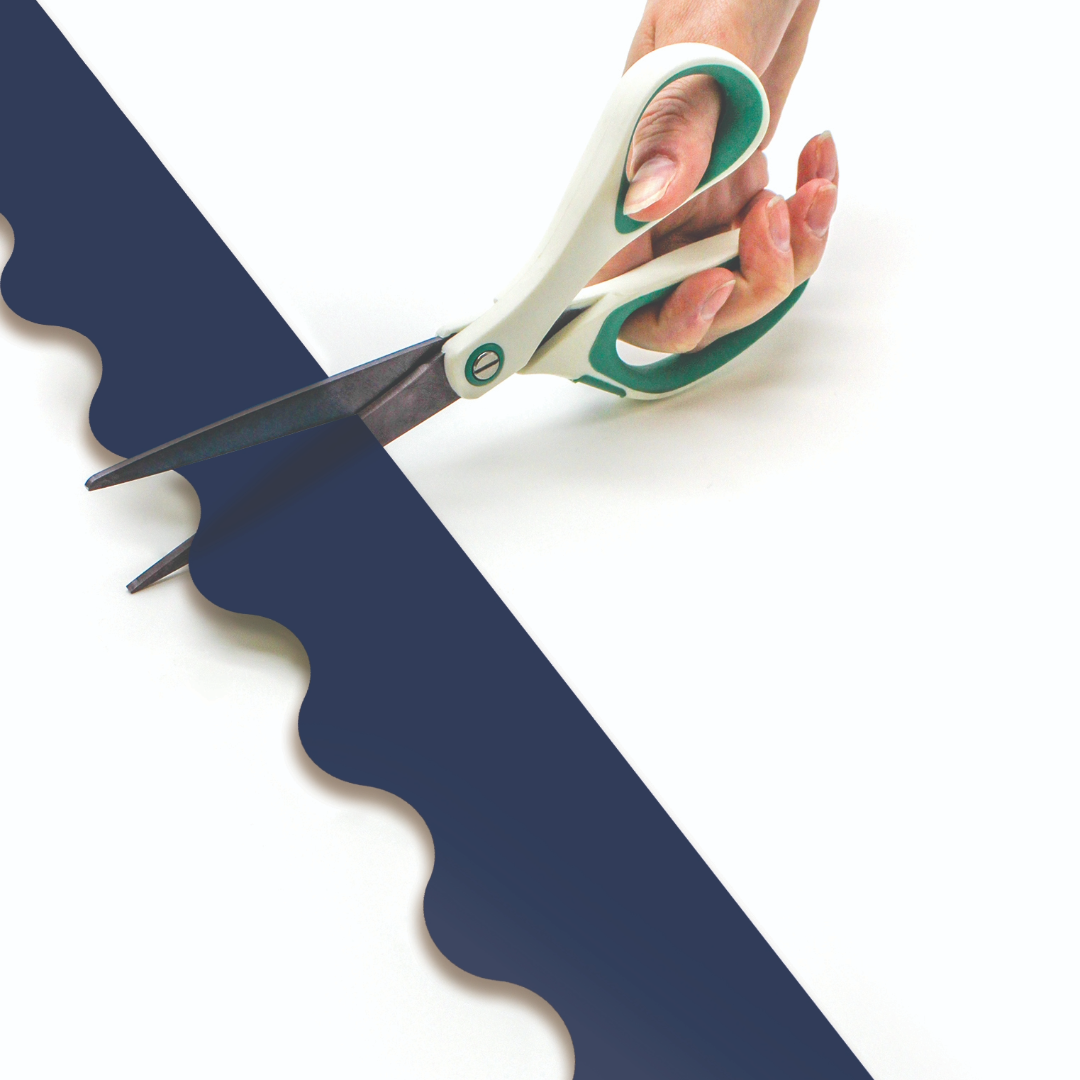 Navy Blue Scalloped Rolled Border Trim