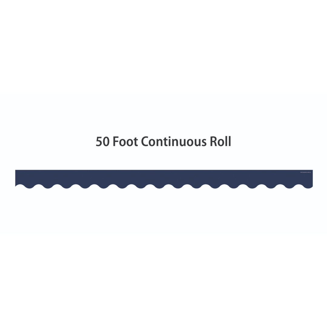 Navy Blue Scalloped Rolled Border Trim