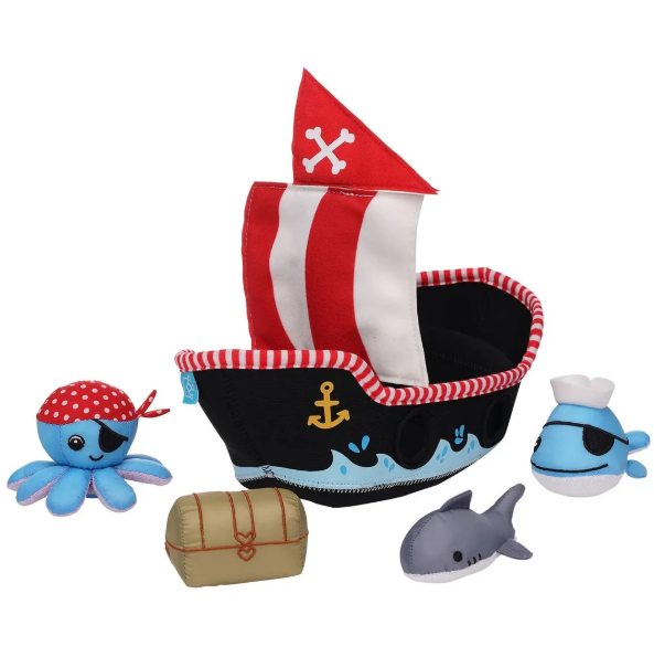 Neoprene Pirate Ship 5pc Bath Toy