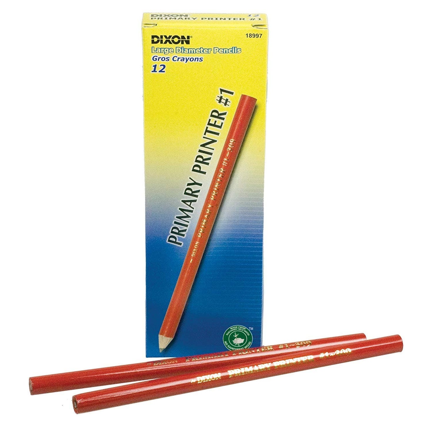 No 1 Primary Printer Pencils Red 12 pk
