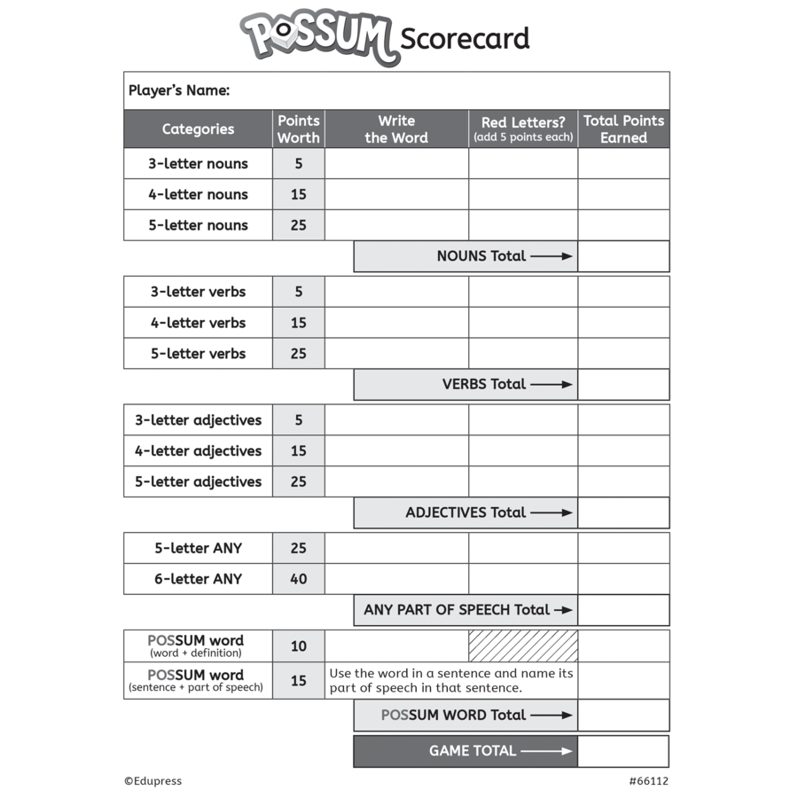POSSUM Dice Game