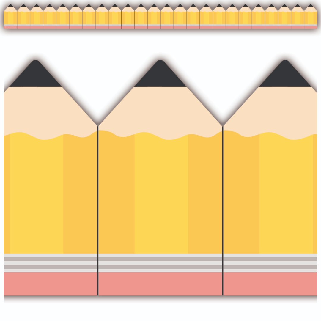 Pencils Die-Cut Rolled Border Trim