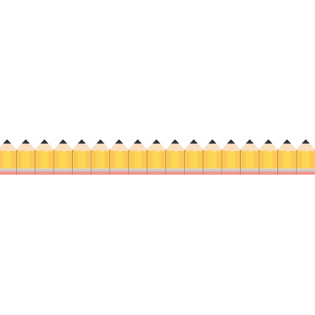 Pencils Die-Cut Rolled Border Trim