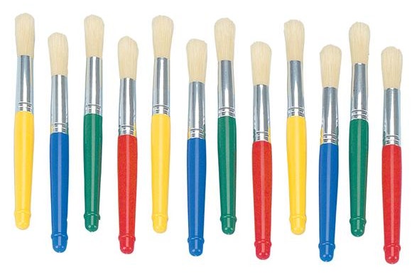 Plastic Jumbo Chubby Brushes Set of 12