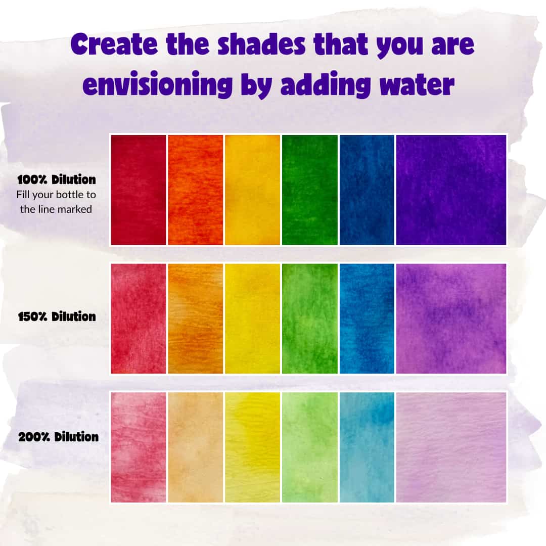 Plus Water Color Diffusing Paint 6-pack
