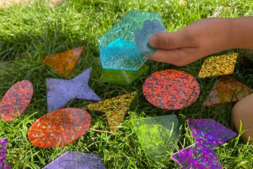 Rainbow Glitter Shapes