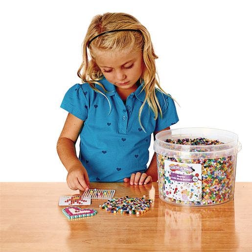 Colorations Regular Fuse Beads & 6 Pegboards in a Bucket 220
