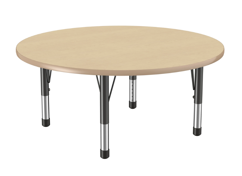Round Maple/Maple Activity Table with Standard or Chunky Adjustable Legs