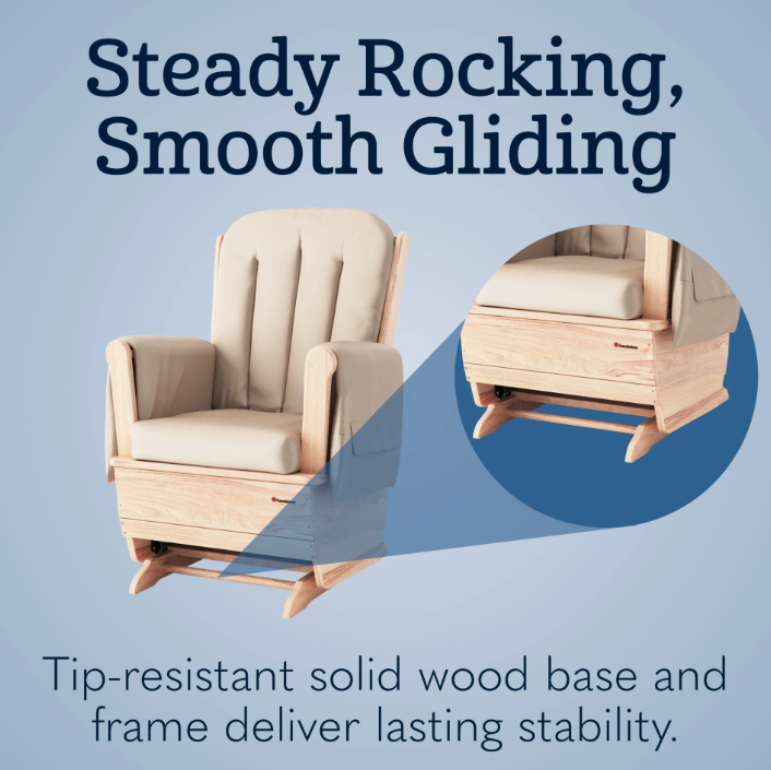 SafeRocker Standard Glider Rocker with Tan Vinyl Cushion