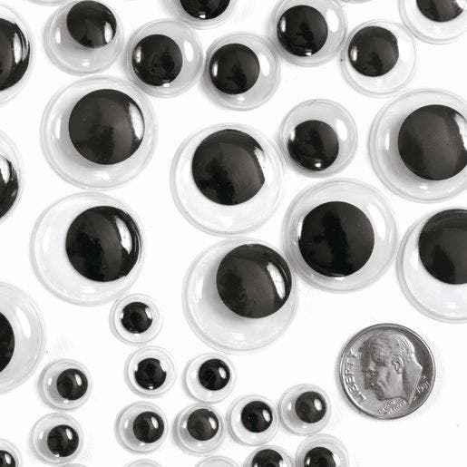 Self Adhesive Wiggly Eyes In Tray 875 Pc