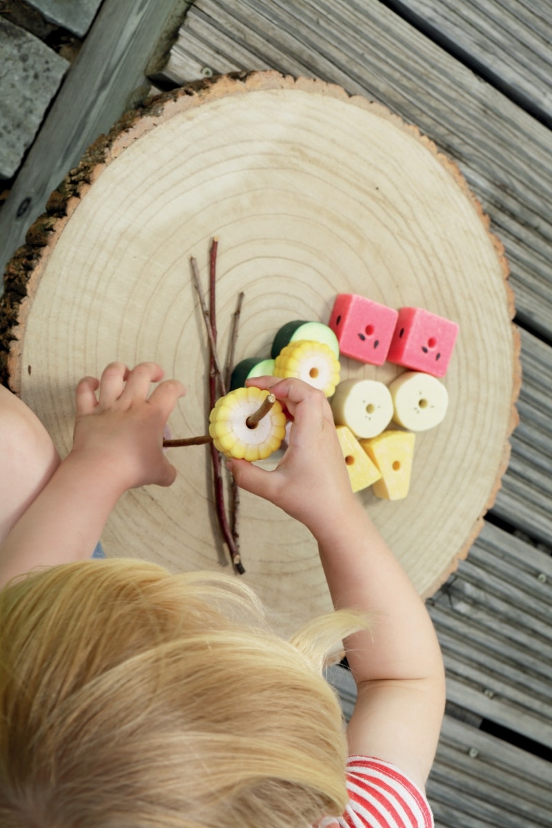 Sensory Play Threading Kebabs