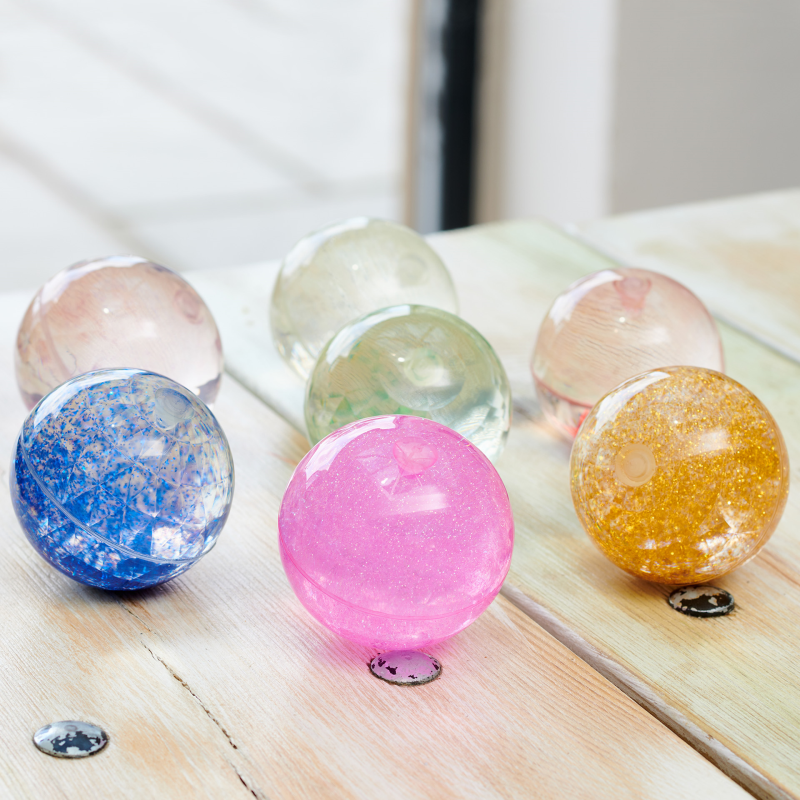 Sensory Rainbow Glitter Balls Pk7