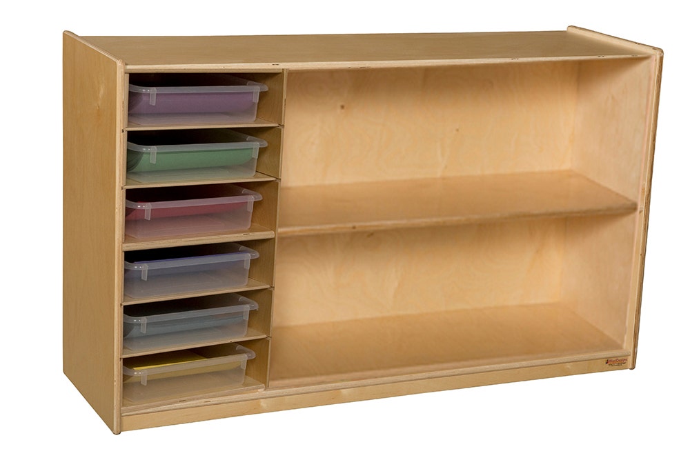 Shelf Storage with translucent trays (6 x 4) 15D x 26H x 48W