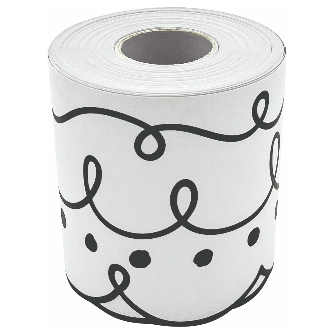 Squiggles and Dots Die-Cut Rolled Border Trim