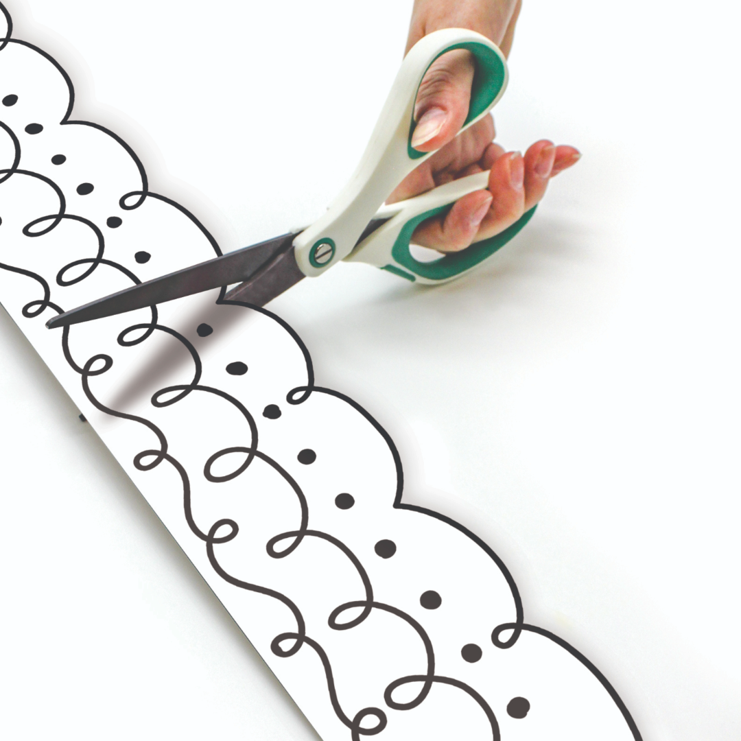Squiggles and Dots Die-Cut Rolled Border Trim