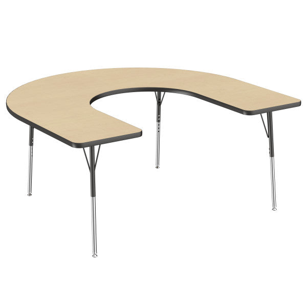 Horseshoe Maple/Black Activity Table with Standard or Chunky Adjustable Legs