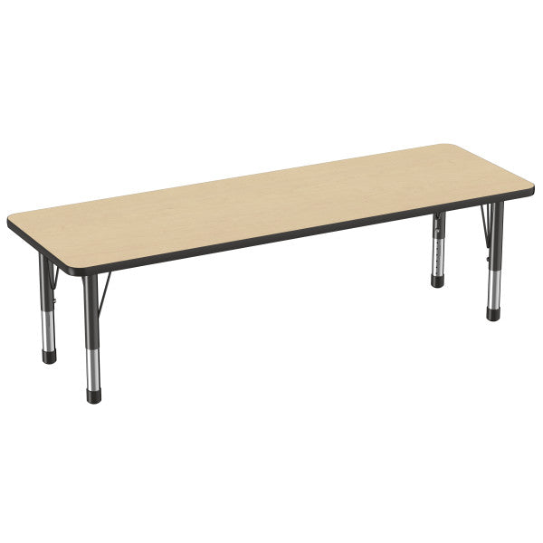 Rectangle Maple/Black Activity Table with Standard or Chunky Adjustable Legs