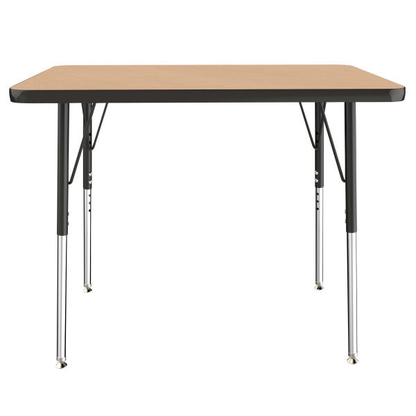 Rectangle Maple/Black Activity Table with Standard or Chunky Adjustable Legs