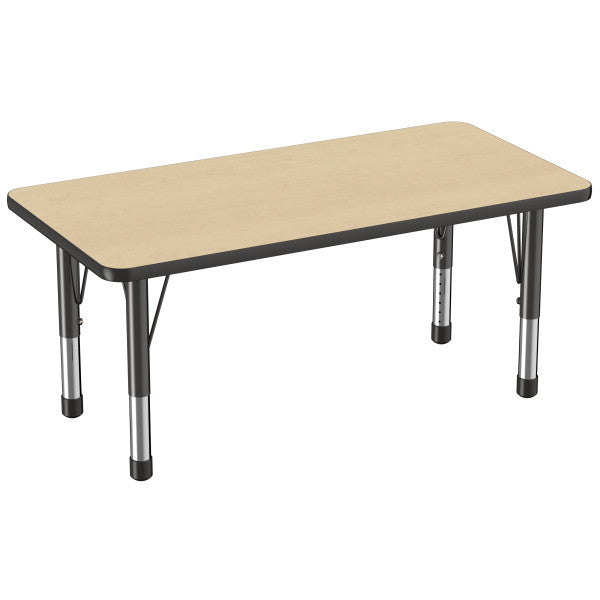 Rectangle Maple/Black Activity Table with Standard or Chunky Adjustable Legs