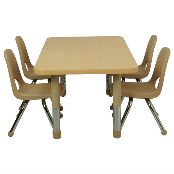 Rectangle Maple/Maple Activity Table with Tiny Tot Adjustable Legs
