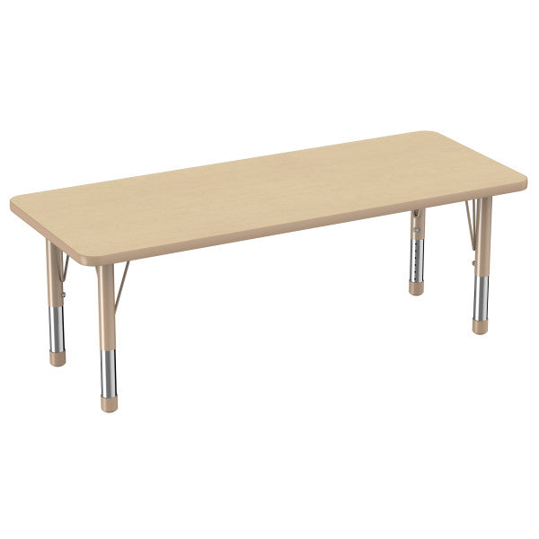 Rectangle Maple/Maple Activity Table with Standard or Chunky Adjustable Legs