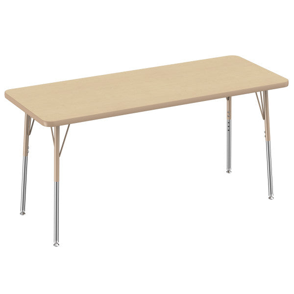 Rectangle Maple/Maple Activity Table with Standard or Chunky Adjustable Legs