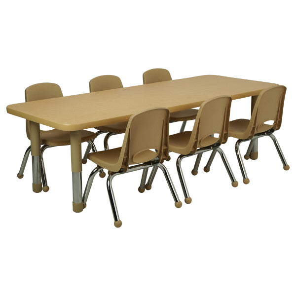 Rectangle Maple/Maple Activity Table with Tiny Tot Adjustable Legs