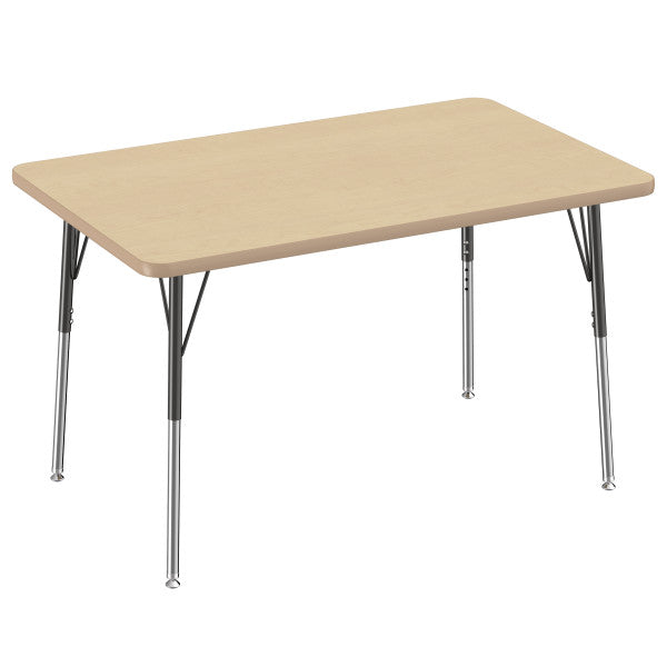 Rectangle Maple/Maple Activity Table with Standard or Chunky Adjustable Legs