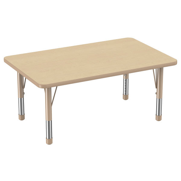 Rectangle Maple/Maple Activity Table with Standard or Chunky Adjustable Legs