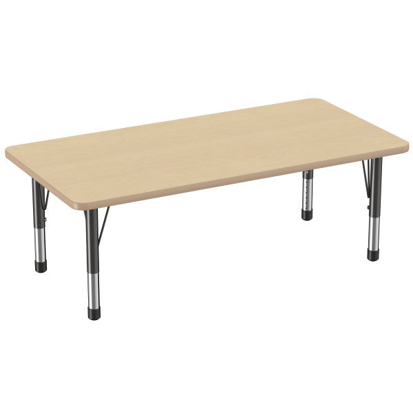 Rectangle Maple/Maple Activity Table with Standard or Chunky Adjustable Legs