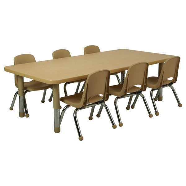 Rectangle Maple/Maple Activity Table with Tiny Tot Adjustable Legs