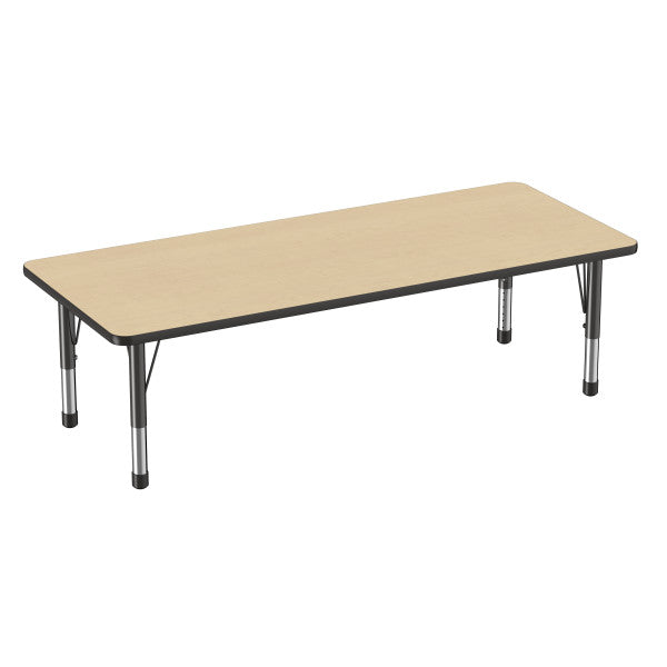 Rectangle Maple/Black Activity Table with Standard or Chunky Adjustable Legs
