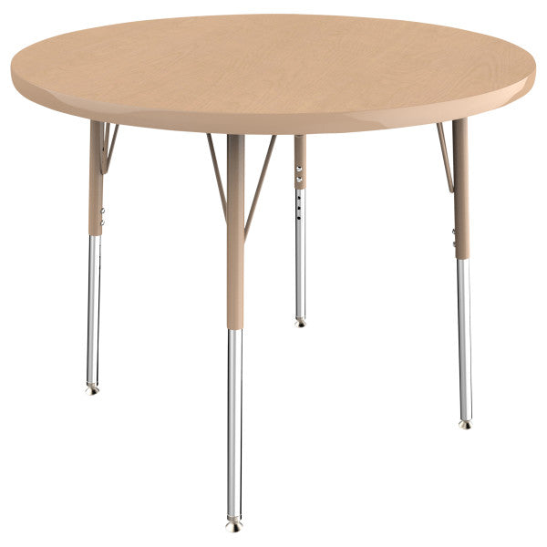 Round Maple/Maple Activity Table with Standard or Chunky Adjustable Legs