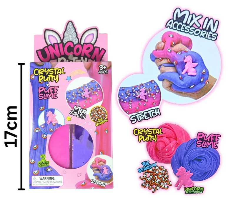Unicorn Crystal Putty Puff Slime