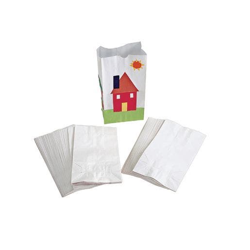 White Craft Bags Set Of 100