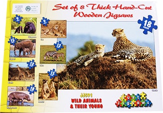 Wild Animals Set of 8 Wooden Puzzles
