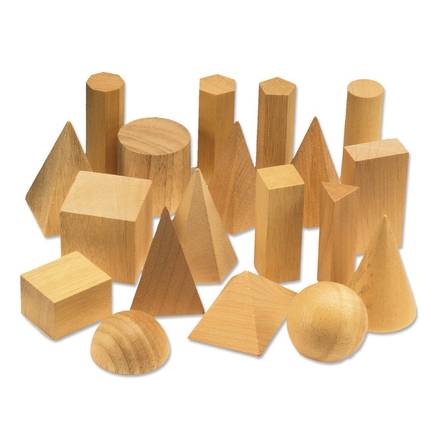 Wooden Geometric Solids - Set Of 19